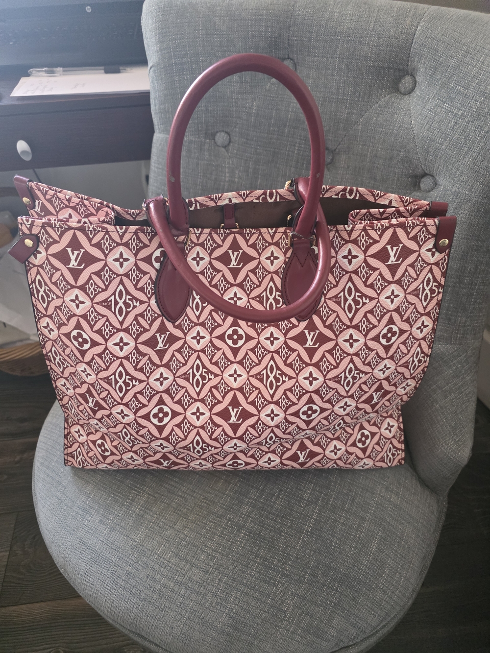 Rose Pink Monogram Tote Bag